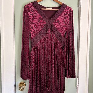 Ruby Colored Velvet Dres
